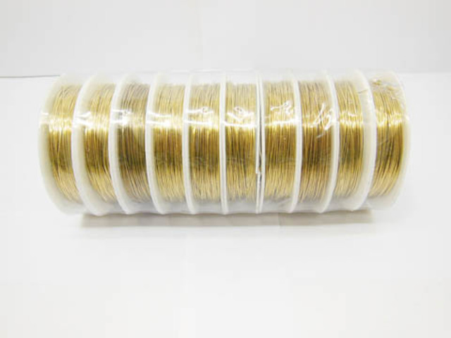10 Rolls X 10Meters Copper Line Tiger Tail Wire 0.5mm Golden