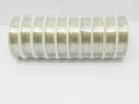 10 Rolls X 6Meters Copper Line Tiger Tail Wire 0.6mm Silvery - Click Image to Close