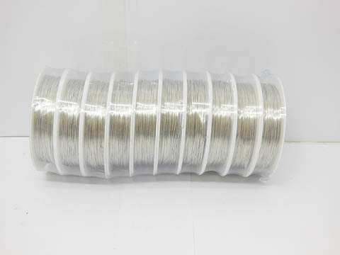 10 Rolls X 12Meters Copper Line Tiger Tail Wire 0.4mm Silvery - Click Image to Close