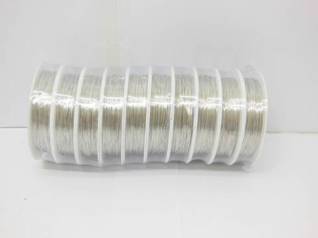 10 Rolls X 12Meters Copper Line Tiger Tail Wire 0.4mm Silvery - Click Image to Close