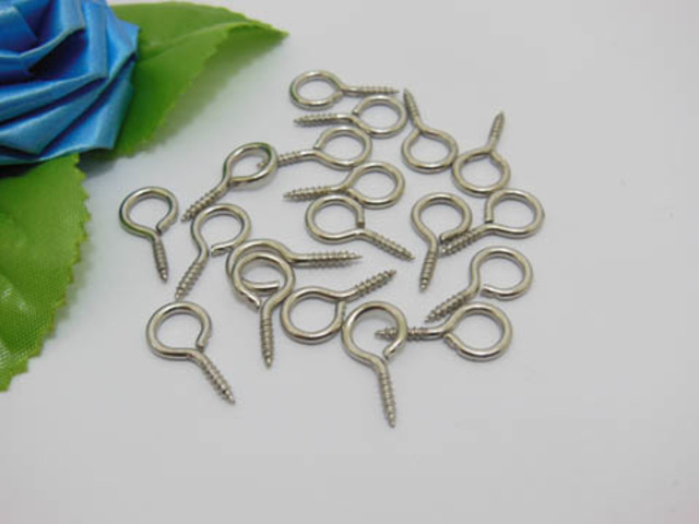 400 Nickel Plated Screw Eye Bails Top Drilled Findings 18x10mm 400 Nickel Plated Screw Eye Bails Top Drilled Findings 18x10mm
