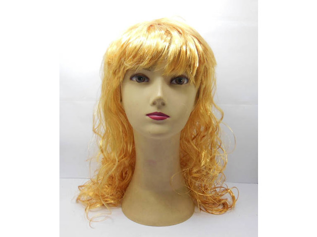 4Pcs Golden Long Curly Wavy Cosplay Party Hair Wig 50cm
