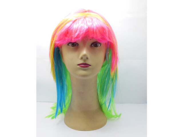 4Pcs Colorful Long Straight Cosplay Party Hair Wig 54cm