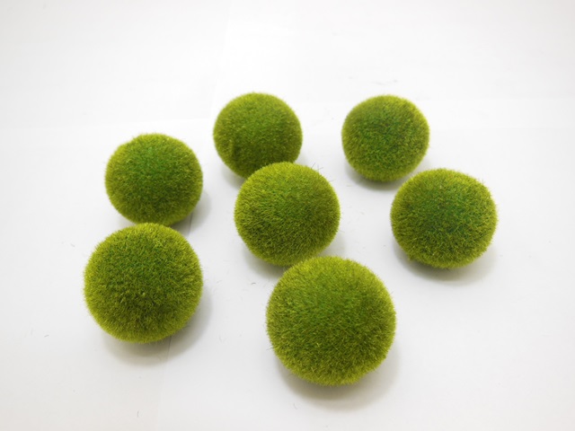 100 Green Artificial Foam Moss Ball D??cor 30mm Dia. - Click Image to Close