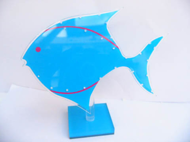 2Pcs Blue Fish Earring Ear Stud Display Hold Stand