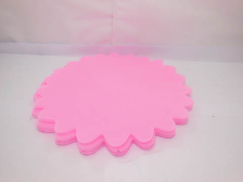 100 Pink Scalloped Edge Tulle Round Circles Wedding Favor - Click Image to Close