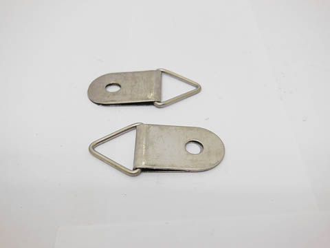 50 Nickel Plated Triangle Picture Frame Hanging Hooks 38x19mm - Click Image to Close
