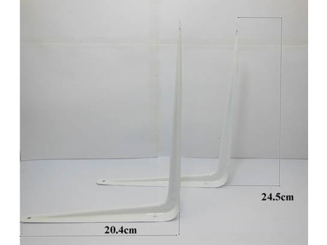 24 White Metal Shelf Bracket 245x204mm Corner Brackets 24 White Metal Shelf Bracket 245x204mm Corner Brackets