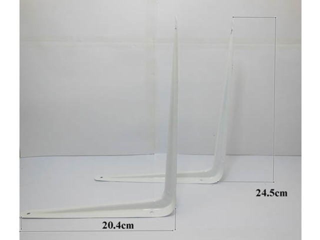 24 White Metal Shelf Bracket 245x204mm Corner Brackets - Click Image to Close