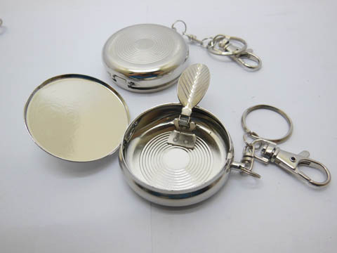 12Pcs Portable Round Cigarette Ashtray with Keyring - Click Image to Close