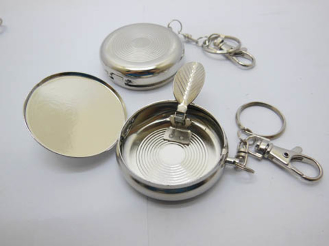 12Pcs Portable Round Cigarette Ashtray with Keyring