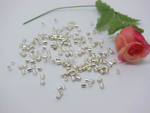 10000 Silver Plated Metal Tube Crimp Bead 2mm - Click Image to Close