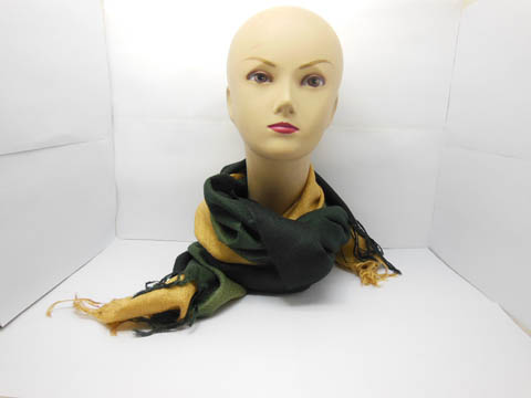 4X New Large Long Shawl Wrap Scarf w/Tassel - Yellow & Green - Click Image to Close
