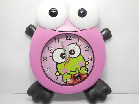 1X Pink Frog Shaped Wall Clock Room Decoration - Click Image to Close