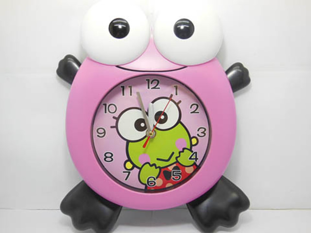 1X Pink Frog Shaped Wall Clock Room Decoration 1X Pink Frog Shaped Wall Clock Room Decoration