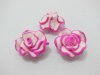 195 Fuschia White Fimo Rose Flower Beads Jewellery Finding 2cm 195 Fuschia White Fimo Rose Flower Beads Jewellery Finding 2cm