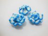 195 Blue White Fimo Rose Flower Beads Jewellery Findings 2.5cm 195 Blue White Fimo Rose Flower Beads Jewellery Findings 2.5cm