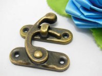 50 Bronze Plated Metal Horn Design Gift Box Buckle 4x4.5cm