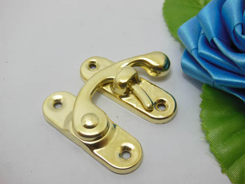 50 Golden Plated Metal Horn Design Gift Box Buckle 4x4.5cm - Click Image to Close