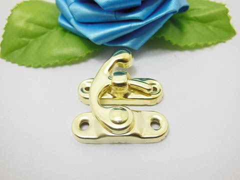100 Golden Plated Metal Horn Design Gift Box Buckle - Click Image to Close