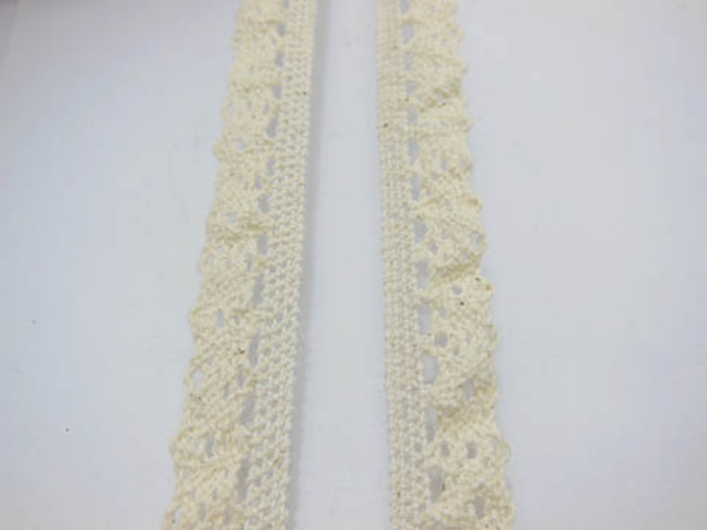 1Bagx20Yards Ivory Elastic Linen Trim Embellishment 1.5cm Wide - Click Image to Close