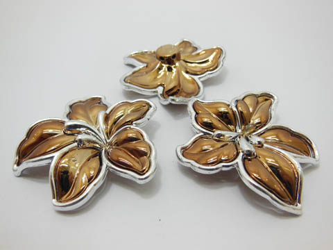 3x30Pcs Coffee Flower Hairclip Jewelry Finding Beads 5.5x5cm - Click Image to Close