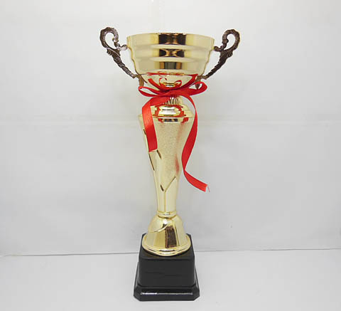 1X Metal Golden Plated Trophy Novelty Achievement Award 32.5cm - Click Image to Close