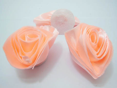 50Pcs Hand Craft Rose Flowers Embellishments - Peach - Click Image to Close