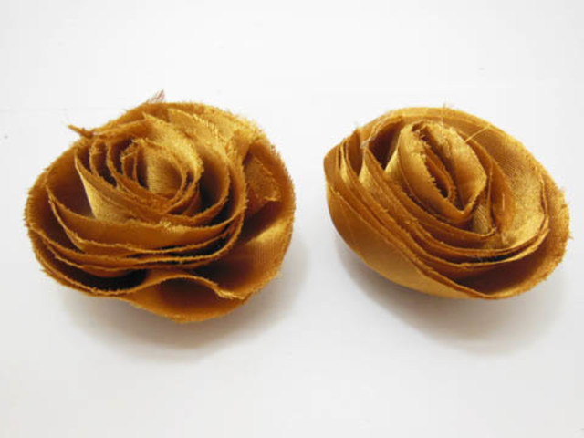 50Pcs Hand Craft Rose Flowers Embellishments - Dark Gold 50Pcs Hand Craft Rose Flowers Embellishments - Dark Gold