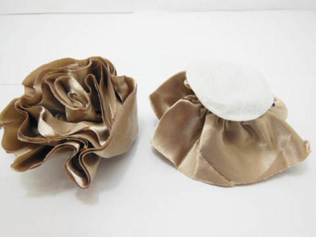 50Pcs Hand Craft Rose Flowers Embellishments - Light Brown