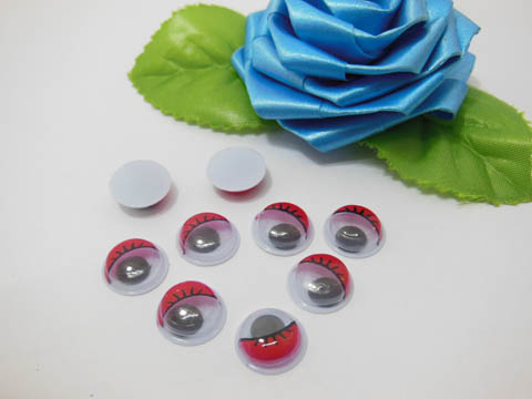 800 Red Joggle Eyes/Movable Eyes with Eyelash for Crafts 12mm - Click Image to Close