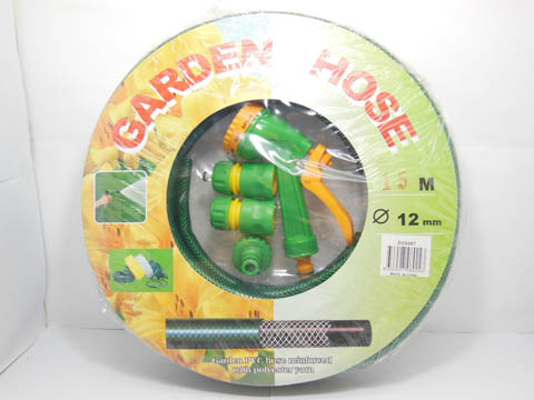 1Set Garden Hose Pipe with Plastic Garden Spray Gun Nozzle - Click Image to Close