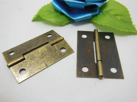 50pcs Bronze Plated Door Butt Hinge without Screw 4.5x3.1cm - Click Image to Close