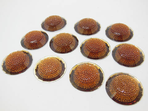 84 Round Flatback Beads Rhinestone Craft Embellishment - Coffee - Click Image to Close