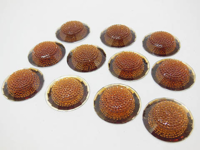 84 Round Flatback Beads Rhinestone Craft Embellishment - Coffee