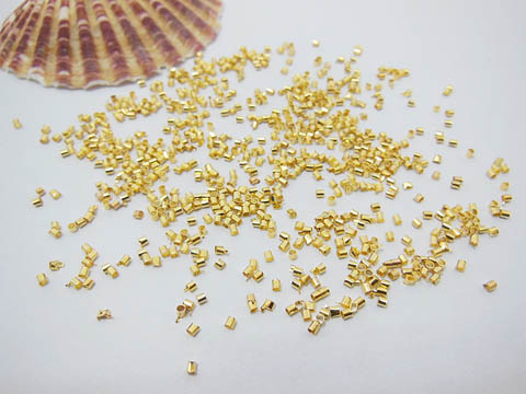 5000 Golden Plated Copper Tube Crimp Beads 1.5mm - Click Image to Close