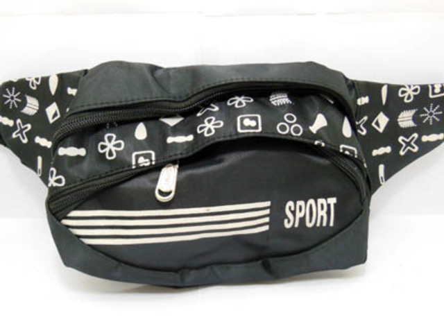 4Pcs Black Back Waist Bags Waist Pouch Bum Bags - White 4Pcs Black Back Waist Bags Waist Pouch Bum Bags - White