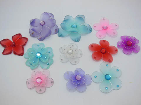 50 Beautiful Flower Crafts Embellishments Assorted - Click Image to Close