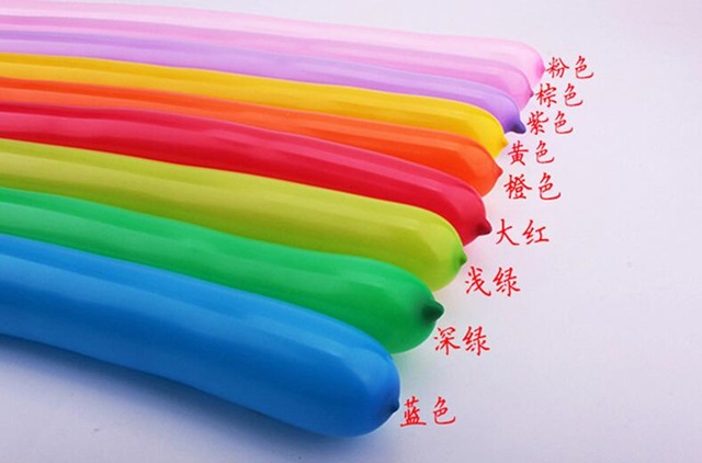 100 Long Clown Balloon Twisting Party Favor Mixed Color - Click Image to Close