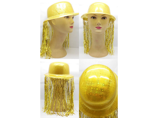 12 Golden Tinsel Hat Glitter Costume Prop Party Favor 12 Golden Tinsel Hat Glitter Costume Prop Party Favor