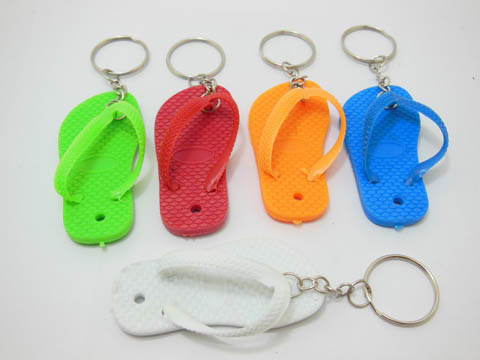 48X New Slipper Flip Flop Key Rings Mixed Colour - Click Image to Close