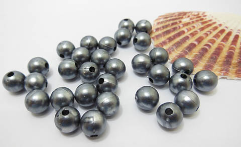 478 Light Grey Round Simulate Pearl Beads 10mm - Click Image to Close