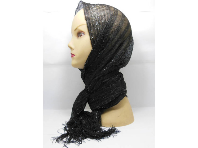 10 New Black & Sliver String Cord Lady Scarves 10 New Black & Sliver String Cord Lady Scarves