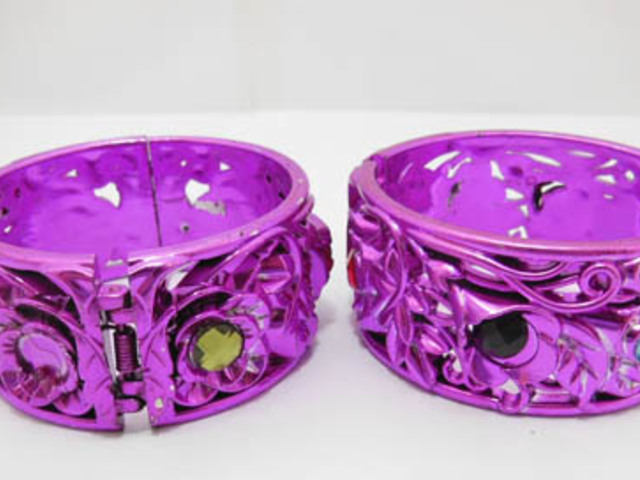 12X New Purple Victorian Flower Bracelets Bangle 35mm Wide - Click Image to Close