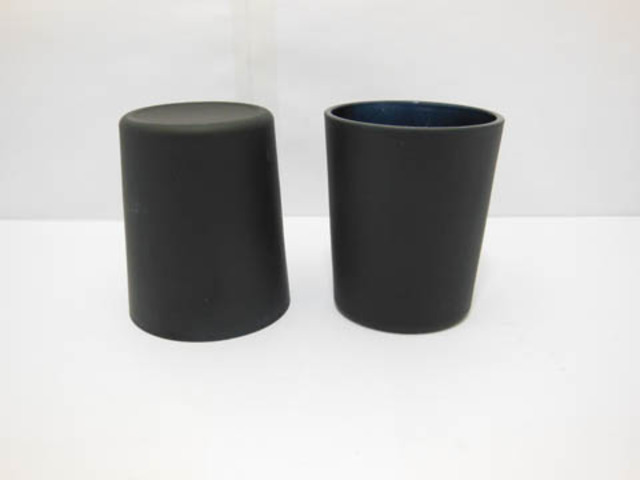 40 Frosted Glass Tea Light Holder Wedding Favor 6.5cm Black - Click Image to Close