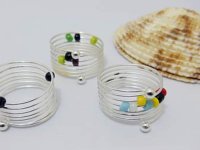 100 Bulk Glass Beaded Wrap Rings Mixed Colour 100 Bulk Glass Beaded Wrap Rings Mixed Colour