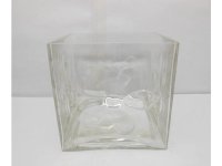 4X Flower Pattern Wedding Cuboid Table Flower Vases 10x10cm