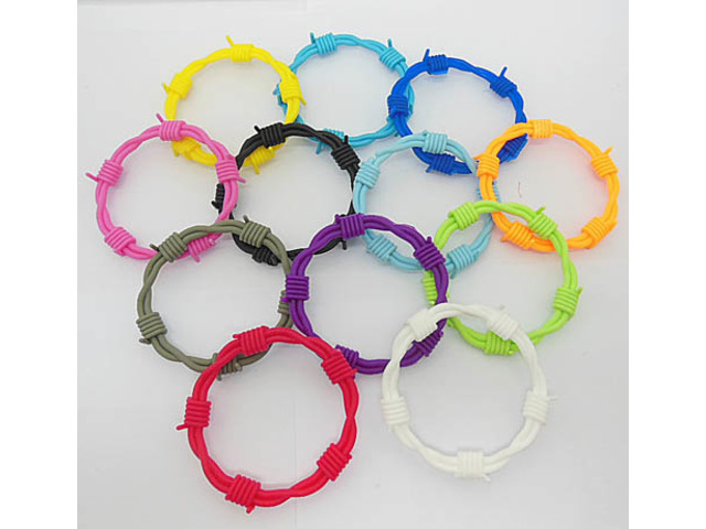 60 New Rubber Band Bracelet with Card For Retail Mixed Color - Click Image to Close