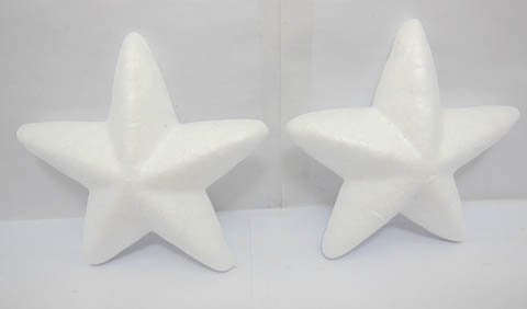 100Pcs New Polystyrene Foam Star Decoration Craft DIY 9cm - Click Image to Close