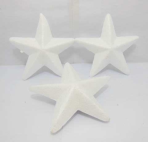 100Pcs New Polystyrene Foam Star Decoration Craft DIY 115mm - Click Image to Close